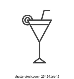 Cocktail icon Symbol mark in filled style