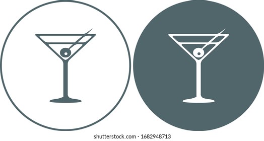 Cocktail icon. Cocktail symbol. Vector illustration