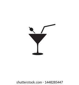 Cocktail icon template. Vector illustration on white