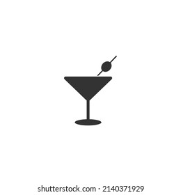 Cocktail icon template. Vector illustration in modern flat style sign