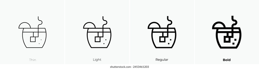 cocktail icon. Thin, Light Regular And Bold style design isolated on white background