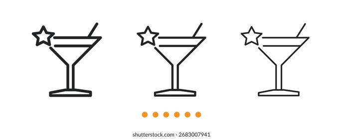Cocktail icon. Thin line icon vector