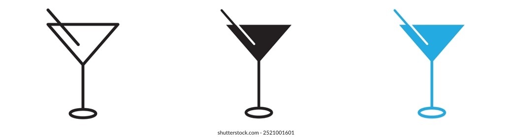 Cocktail icon thin line illustration