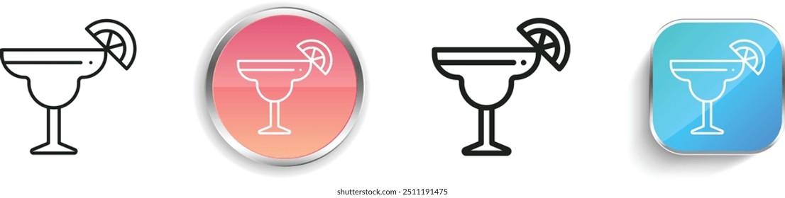 cocktail icon. Thin Linear, Regular and Button Style Design Isolated On White Background