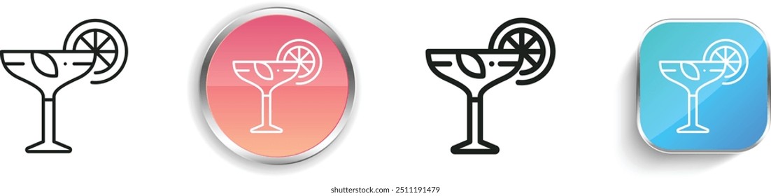 cocktail icon. Thin Linear, Regular and Button Style Design Isolated On White Background