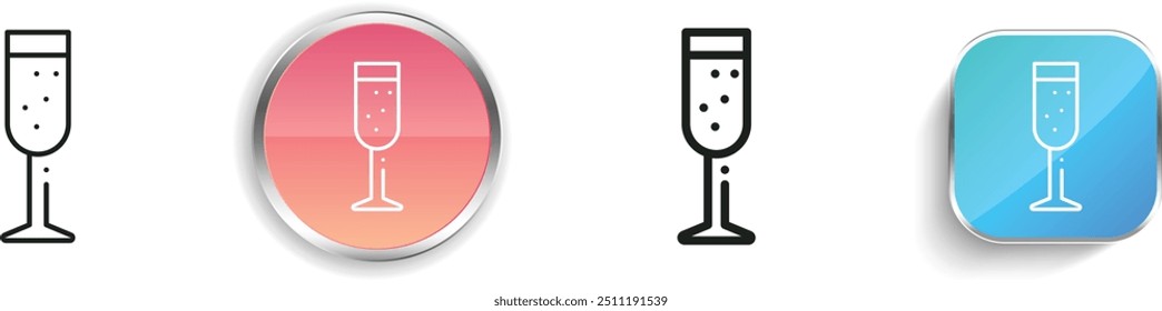 cocktail icon. Thin Linear, Regular and Button Style Design Isolated On White Background