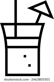 cocktail icon. Thin linear style design isolated on white background