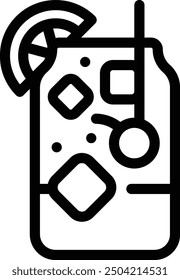 cocktail icon. Thin Linear Style Design Isolated On White Background