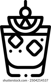 cocktail icon. Thin Linear Style Design Isolated On White Background