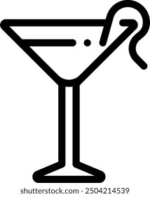 cocktail icon. Thin Linear Style Design Isolated On White Background