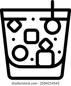 cocktail icon. Thin Linear Style Design Isolated On White Background
