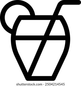 cocktail icon. Thin Linear Style Design Isolated On White Background