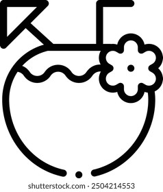 icono de cóctel. Diseño De Estilo Lineal Delgado Aislado Sobre Fondo Blanco