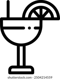 cocktail icon. Thin Linear Style Design Isolated On White Background