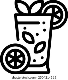 icono de cóctel. Diseño De Estilo Lineal Delgado Aislado Sobre Fondo Blanco