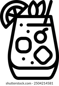 cocktail icon. Thin Linear Style Design Isolated On White Background