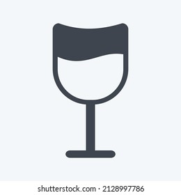 Cocktail Icon in trendy glyph style isolated on soft blue background