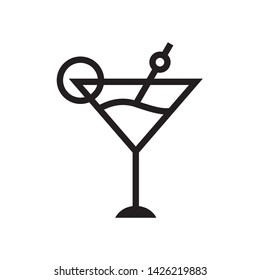 Cocktail icon in trendy outline style design. Vector graphic illustration. Suitable for website design, logo, app, and ui. EPS 10.