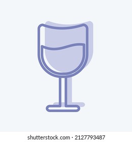 Cocktail Icon in trendy two tone style isolated on soft blue background