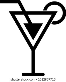 Cocktail Icon, Cocktail Vector Art Illustration