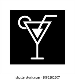 Cocktail Icon, Cocktail Vector Art Illustration