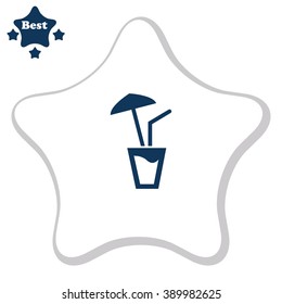 Cocktail icon vector. Beach holidays.
