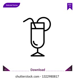 cocktail icon vector . Best modern, simple, isolated, application , logo, flat icon for website design or mobile applications, UI / UX design vector format