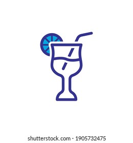 cocktail icon vector color style design