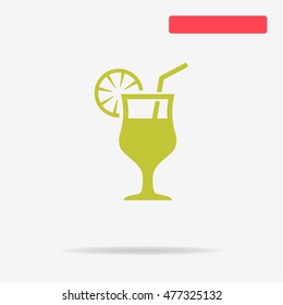 Cocktail icon. Vector concept illustration for design.