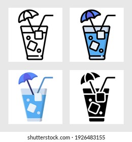 cocktail icon vector design in filled, thin line, outline and flat style. no2