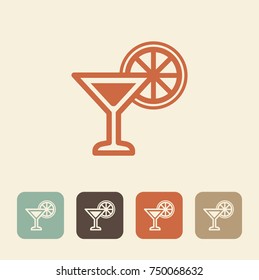 Cocktail Icon Vector. Cocktail drink. Flat illustration