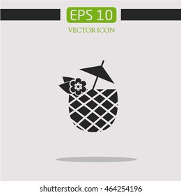 cocktail icon vector. drink logo. summer.a pineapple.fresh drink