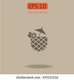 cocktail icon vector. drink logo. summer.a pineapple.fresh drink