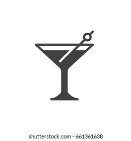 Cocktail icon vector, filled flat sign, solid pictogram isolated on white. Symbol, logo illustration. Pixel perfect