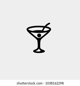 Cocktail icon. Vector cocktail illustration
