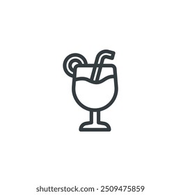 Icono de cóctel, Ilustración vectorial de cóctel
