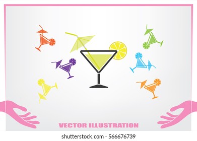 Cocktail icon vector illustration.