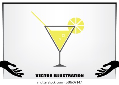Cocktail icon vector illustration.