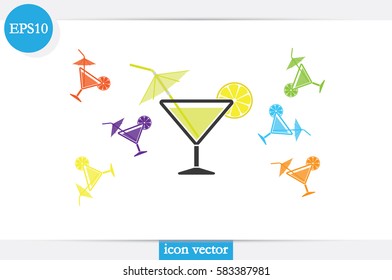 Cocktail icon vector illustration.