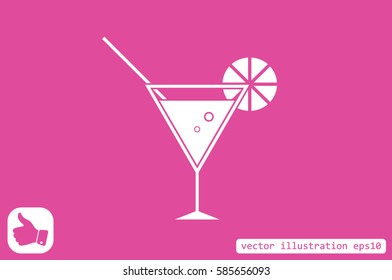Cocktail icon vector illustration.