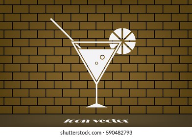 Cocktail icon vector illustration.