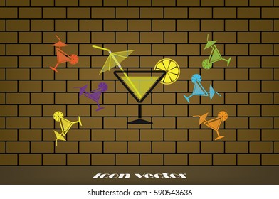 Cocktail icon vector illustration.