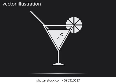 Cocktail icon vector illustration.