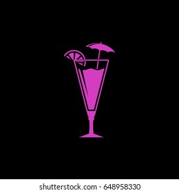 Cocktail icon. Vector illustration.