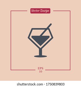 cocktail Icon. Vector illustration EPS 10.