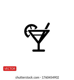 cocktail Icon. Vector illustration EPS 10.