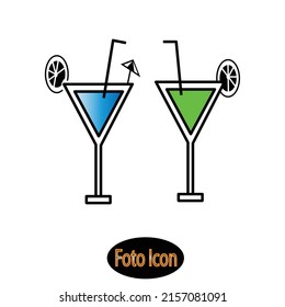 Cocktail icon. Vector illustration eps10