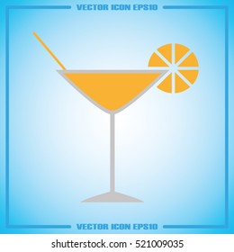 Cocktail icon vector illustration eps10. Isolated badge for website or app - stock infographics
