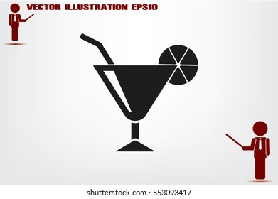 cocktail icon vector illustration eps10.