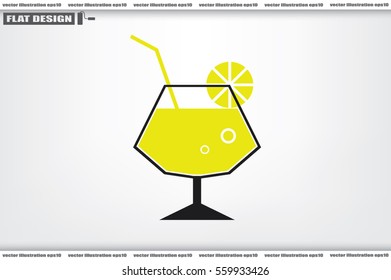 Cocktail icon vector illustration eps10. Isolated badge for website or app - stock infographics.